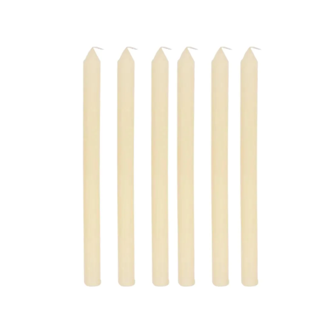Holy Grail Homes Nordic Tall Candles | Ivory Tall Candles | Unscented Tall Candles | Paraffin Palm Wax | Dripless & Smoke-Free | Taper Candle | Set of 6 | Size : 0.78" Diameter x 11.29" Height