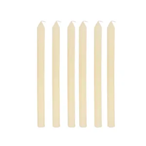 Holy Grail Homes Nordic Tall Candles | Ivory Tall Candles | Unscented Tall Candles | Paraffin Palm Wax | Dripless & Smoke-Free | Taper Candle | Set of 6 | Size : 0.78" Diameter x 11.29" Height