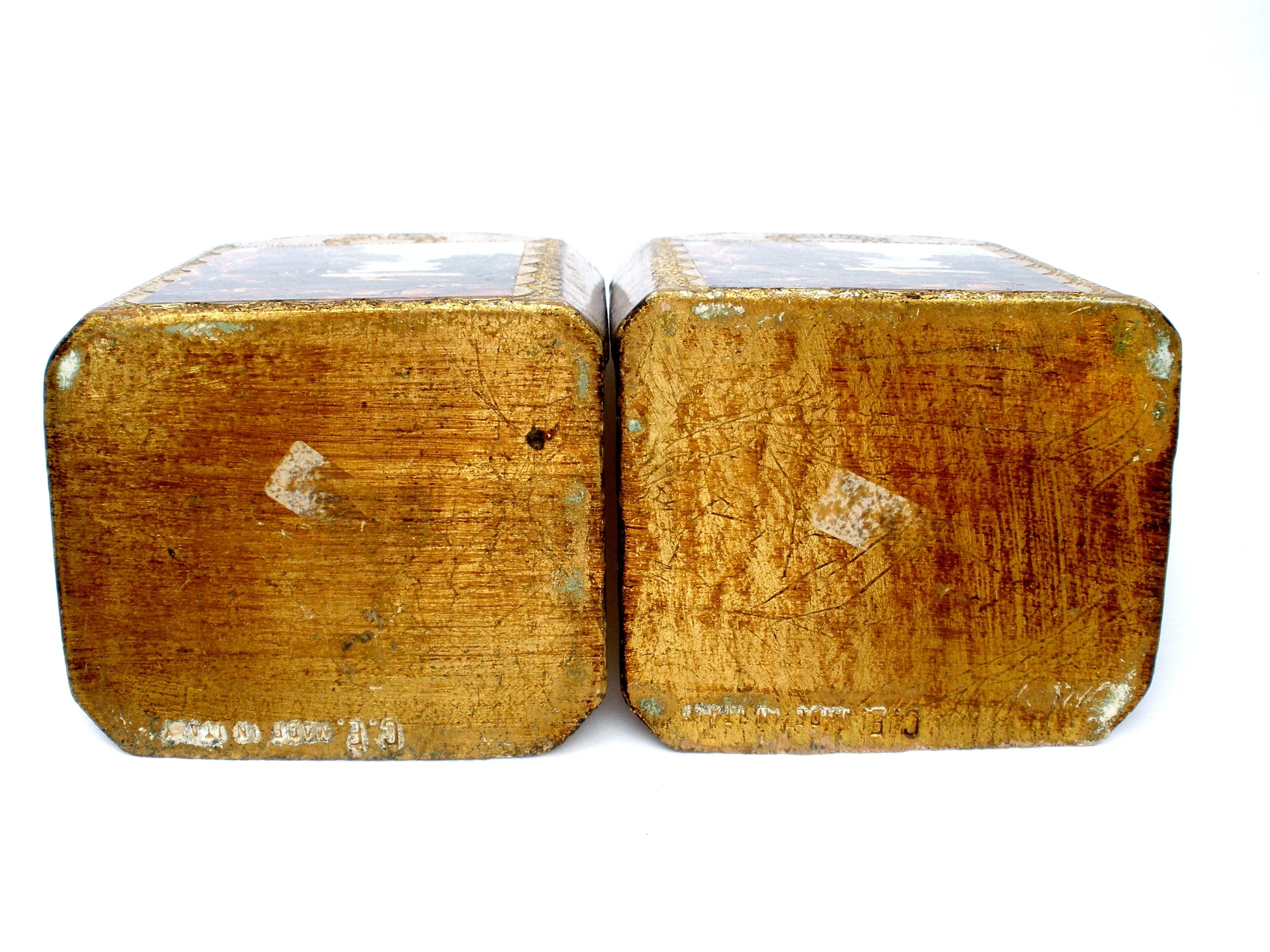 Italian Florentine Bookends Vintage Toleware