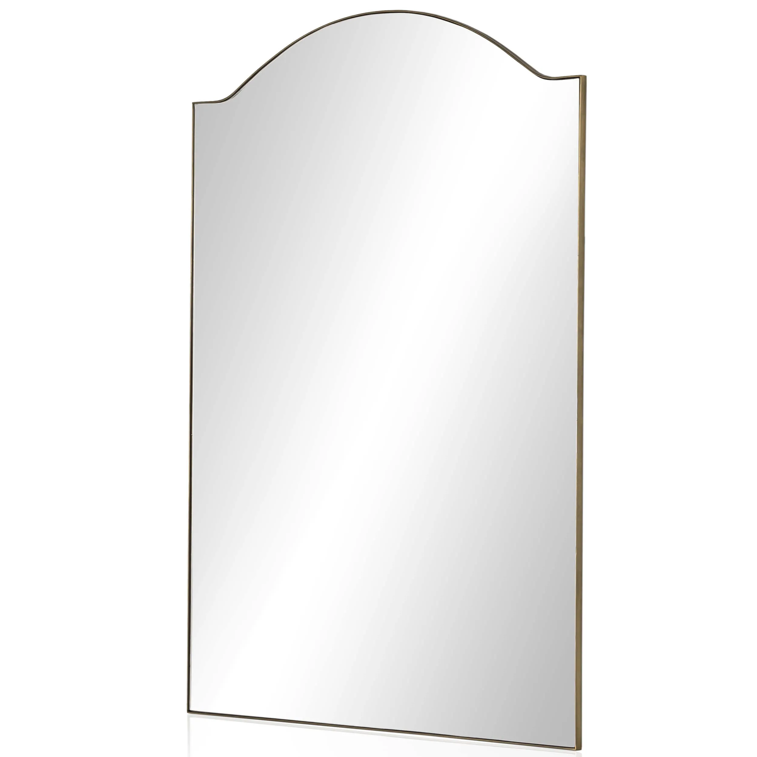 Jacques Floor Mirror, Antique Brass