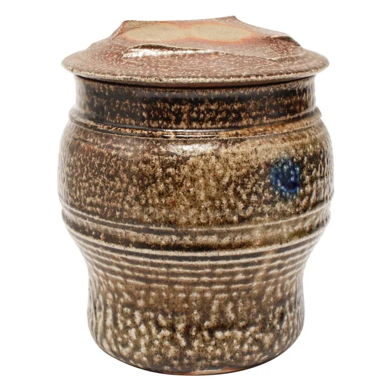 Karen Karnes Attributed Mid-Century Modern Stoneware Art Pottery Covered Jar