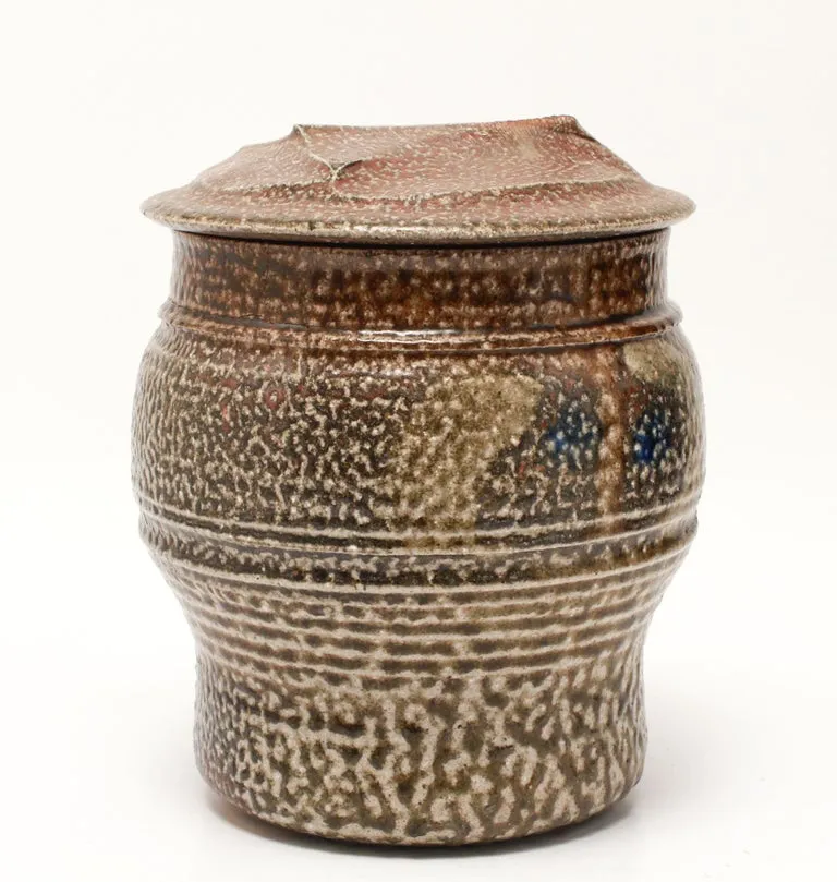 Karen Karnes Attributed Mid-Century Modern Stoneware Art Pottery Covered Jar