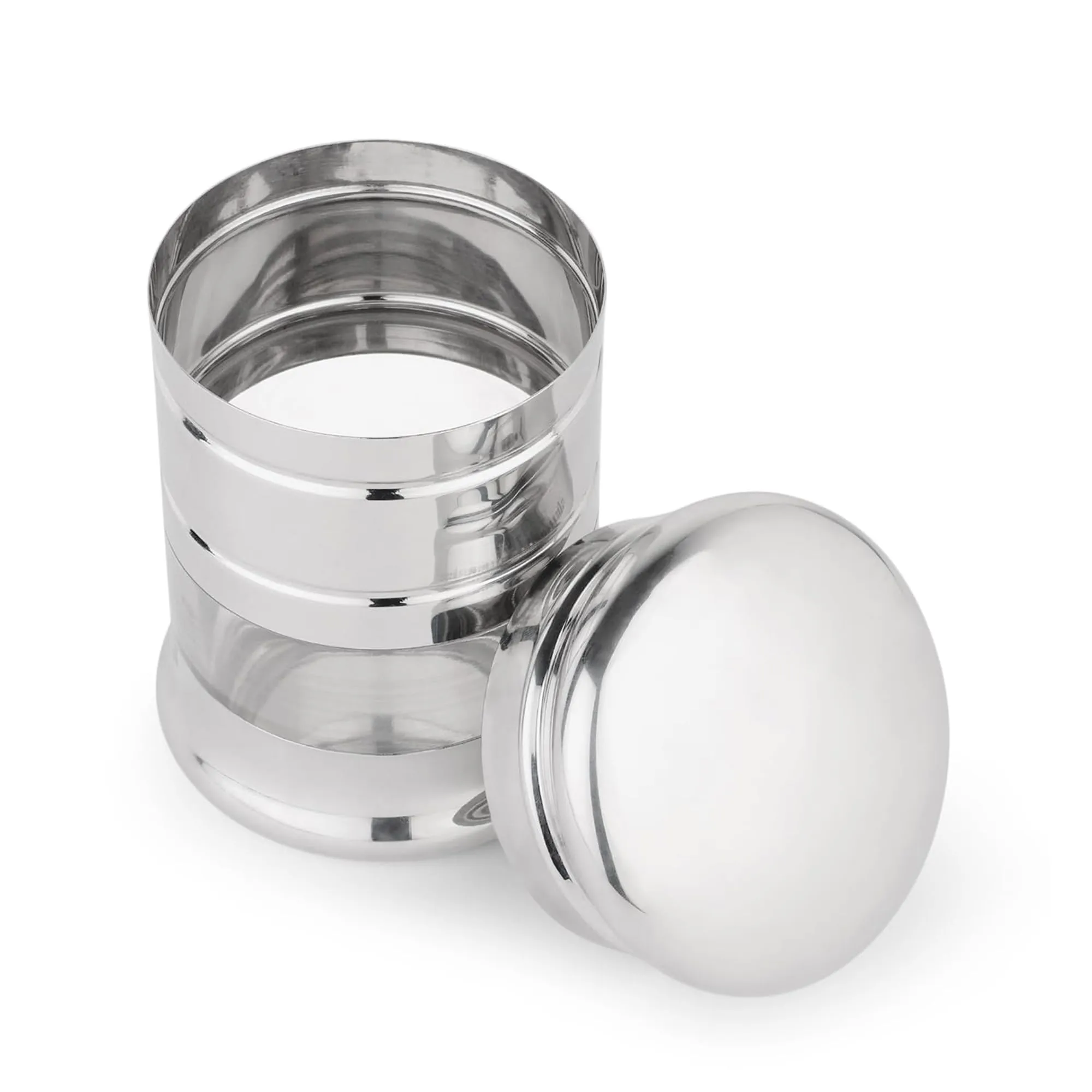 Kuber Industries BPA Free Stainless Steel Transparent See Through Window Air Tight Containers for Kitchen Storage with Lid | Dal and Pulses Organiser Set | Jar for Home | Silver