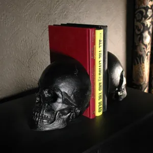 Life Size Human Skull Bookends