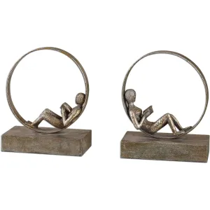 Lounging Reader Bookends, Set of 2