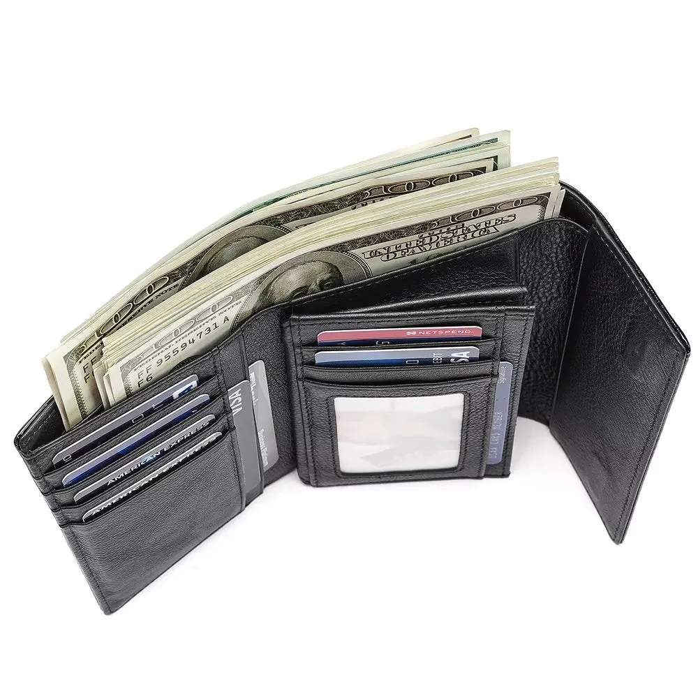 Luxury CrocLeather Short Trifold Wallets