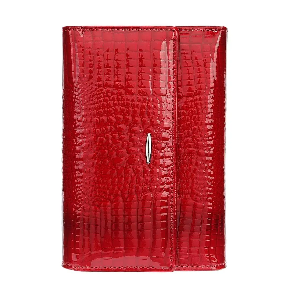 Luxury CrocLeather Short Trifold Wallets