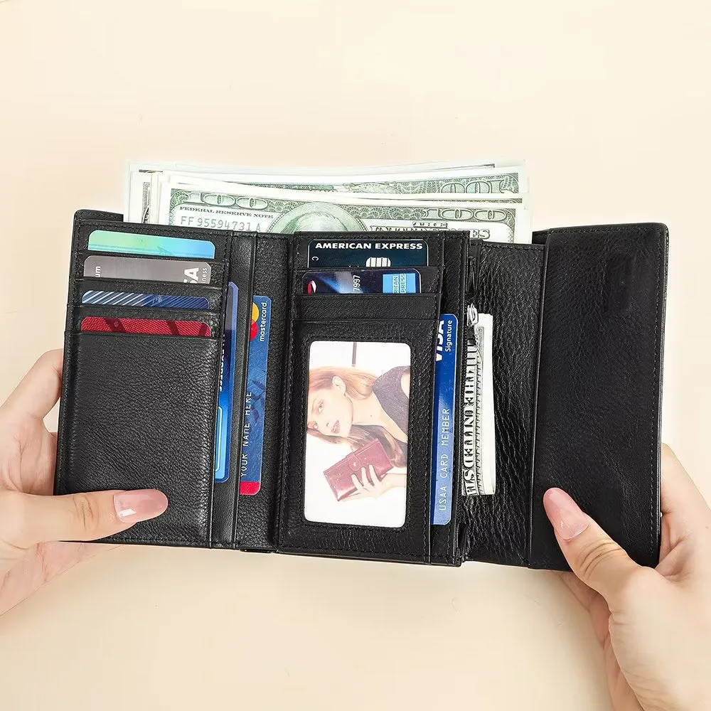 Luxury CrocLeather Short Trifold Wallets