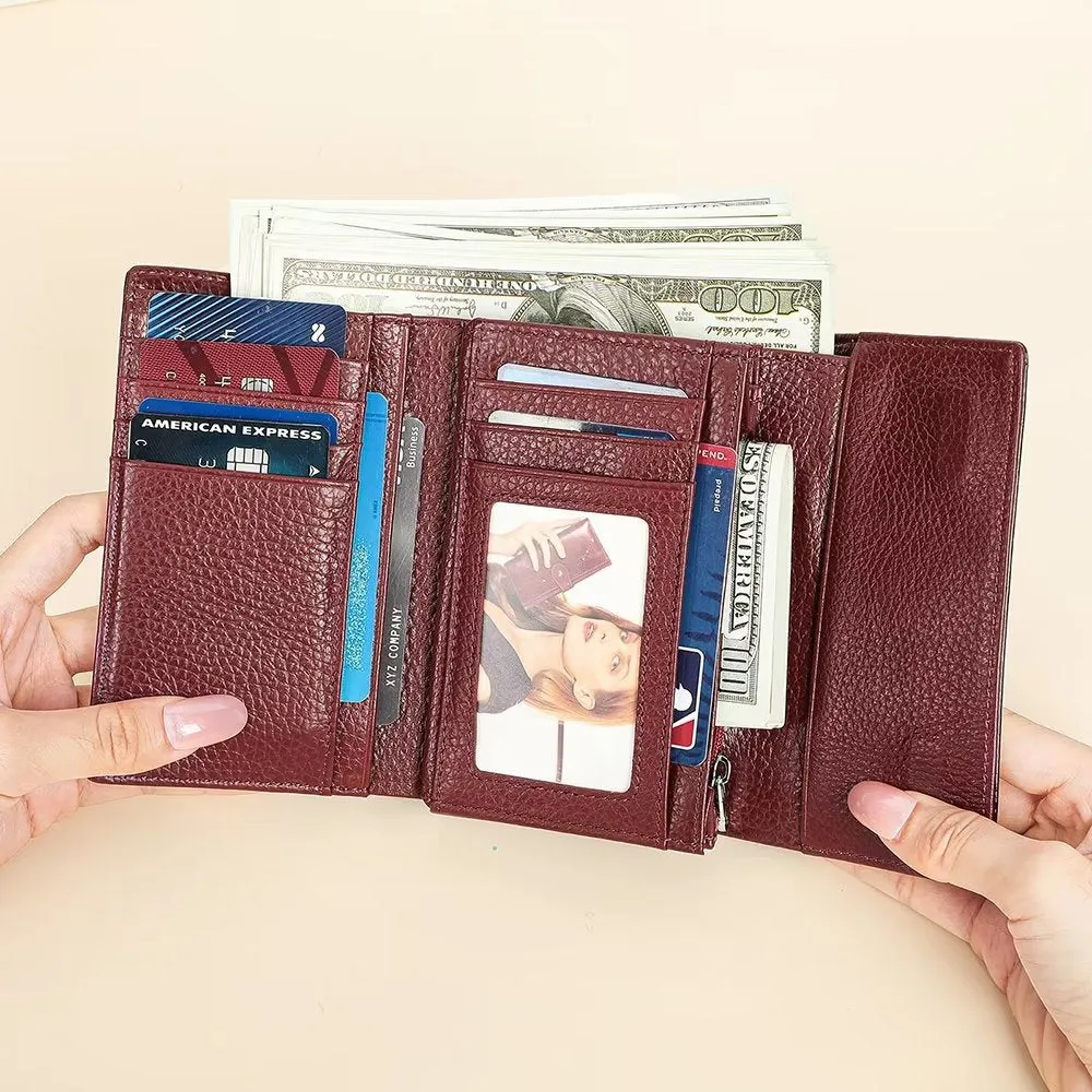 Luxury CrocLeather Short Trifold Wallets