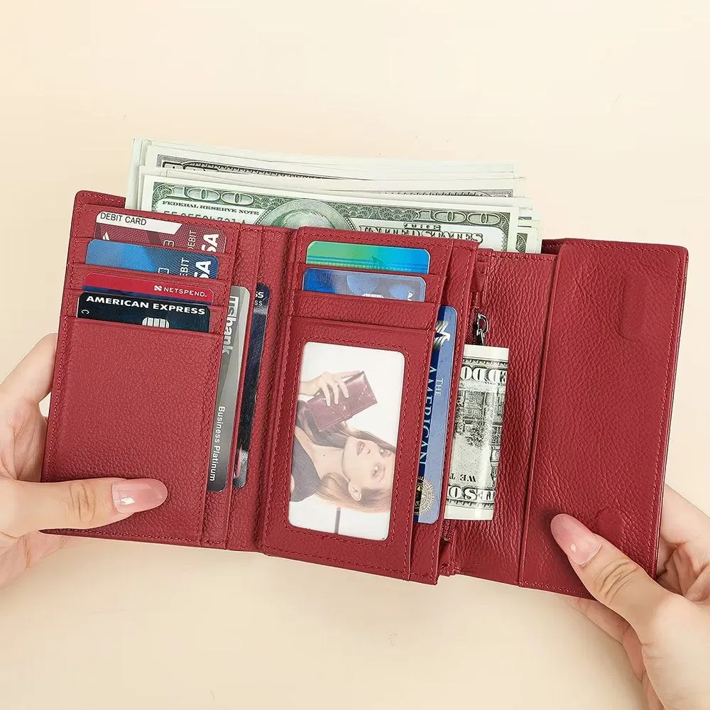 Luxury CrocLeather Short Trifold Wallets
