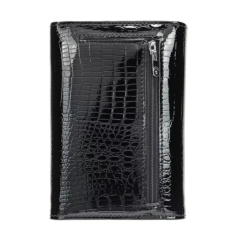 Luxury CrocLeather Short Trifold Wallets
