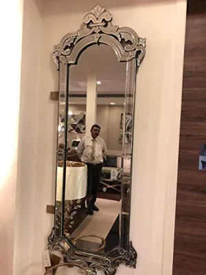 MAISSON Modern Venetian Mirror Wall Mirror Home Living Room Mirror Bedroom Mirror villa's Mirror Home Mirror Hotel Mirror Showroom Mirror Size of Mirror 30" L x 60" H Inches MVM 139