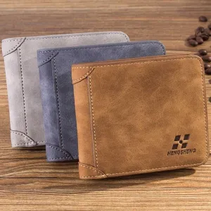 Men's Leather Flocked Wallet