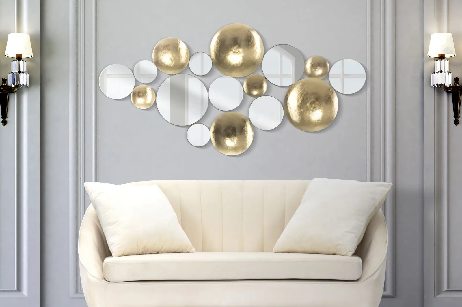 Mirror & Metal Circles Wall Decor