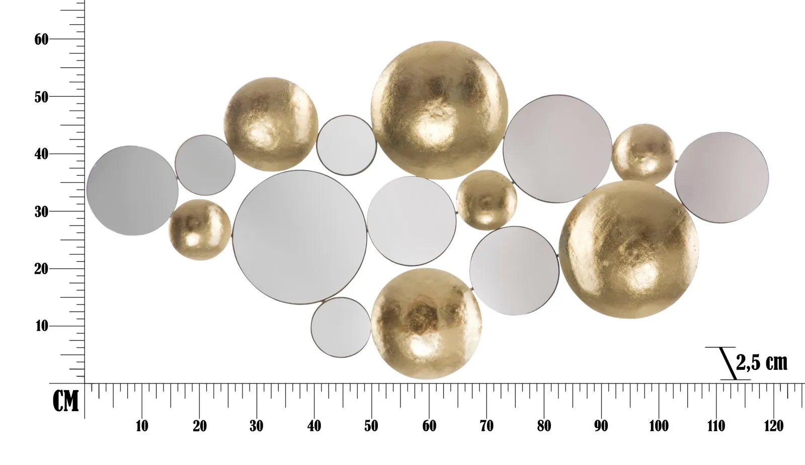 Mirror & Metal Circles Wall Decor