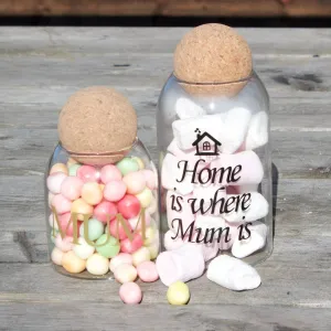 Mother's Day Glass Storage Jars with Cork Stopper