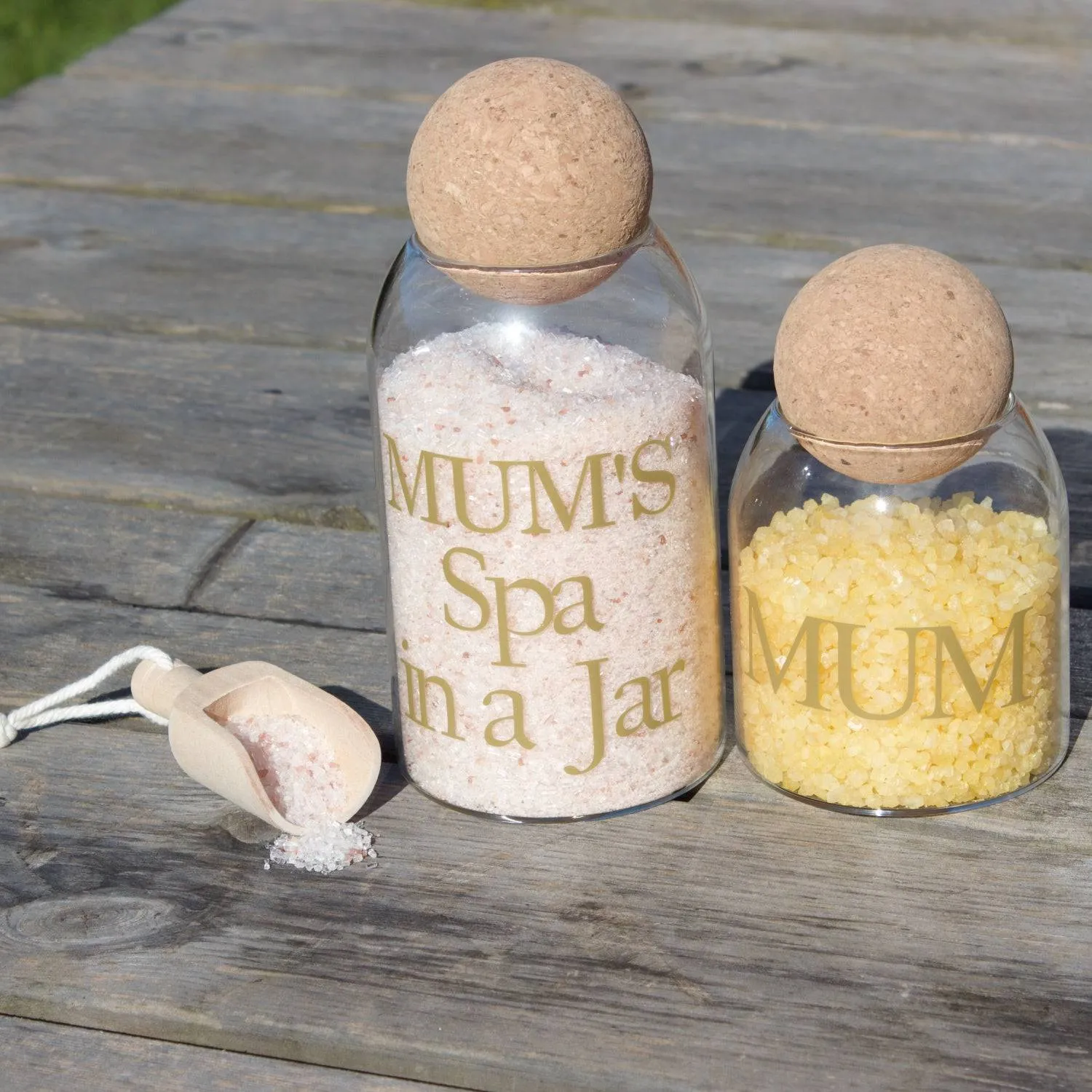 Mother's Day Glass Storage Jars with Cork Stopper