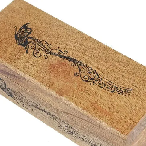 Natural Wooden Box with three compartments