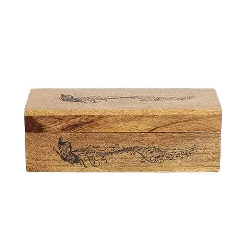 Natural Wooden Box with three compartments