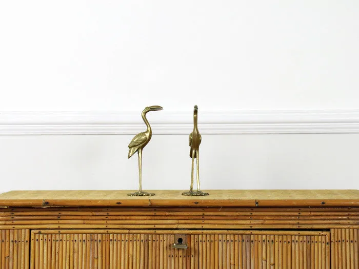 Pair of French brass flamingo statue letter holders