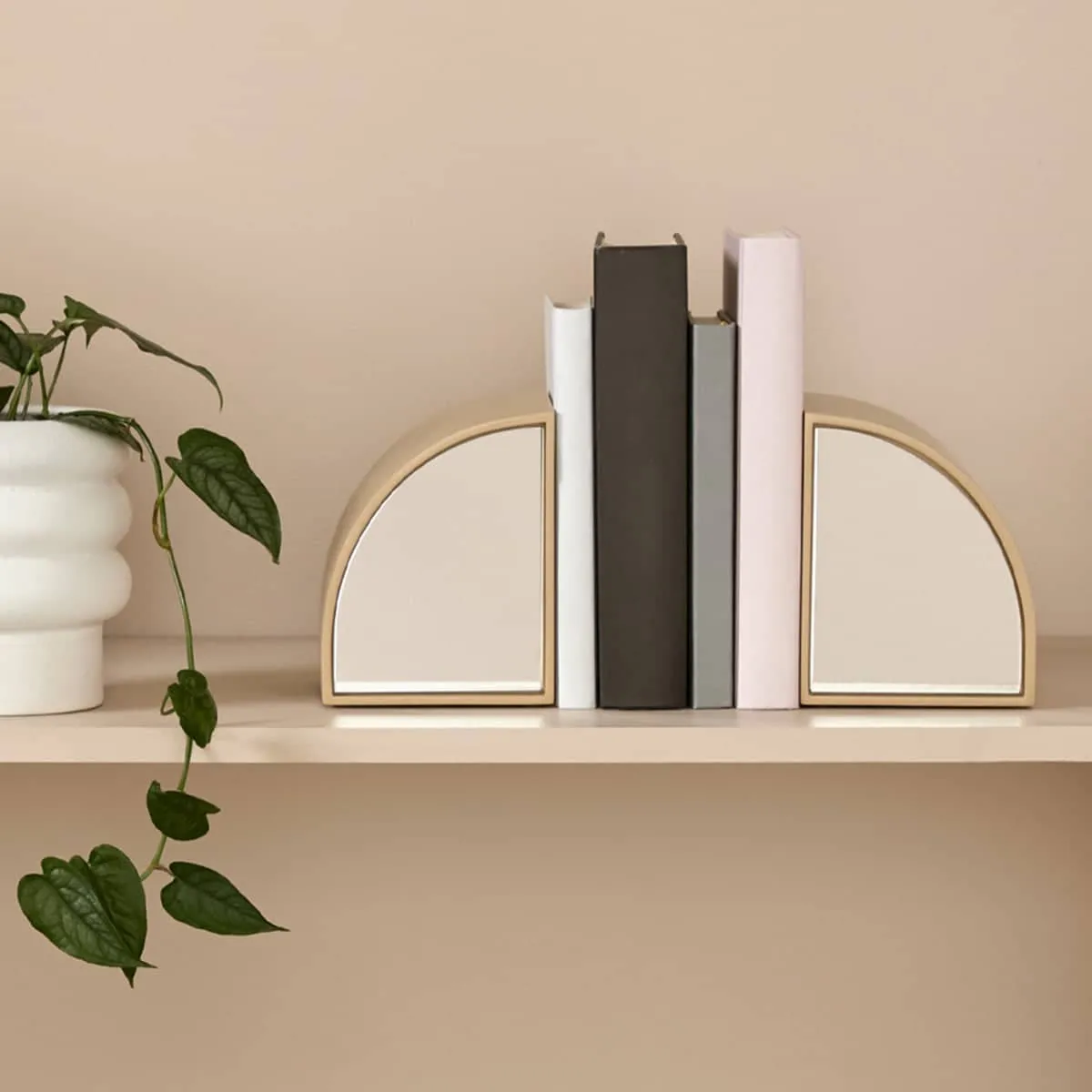 Percy Mirror Bookends - Taupe