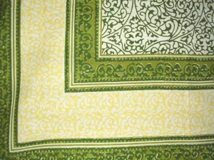 Persian Filigree Block Print Tapestry Cotton Bedspread 108" x 88" Full-Queen