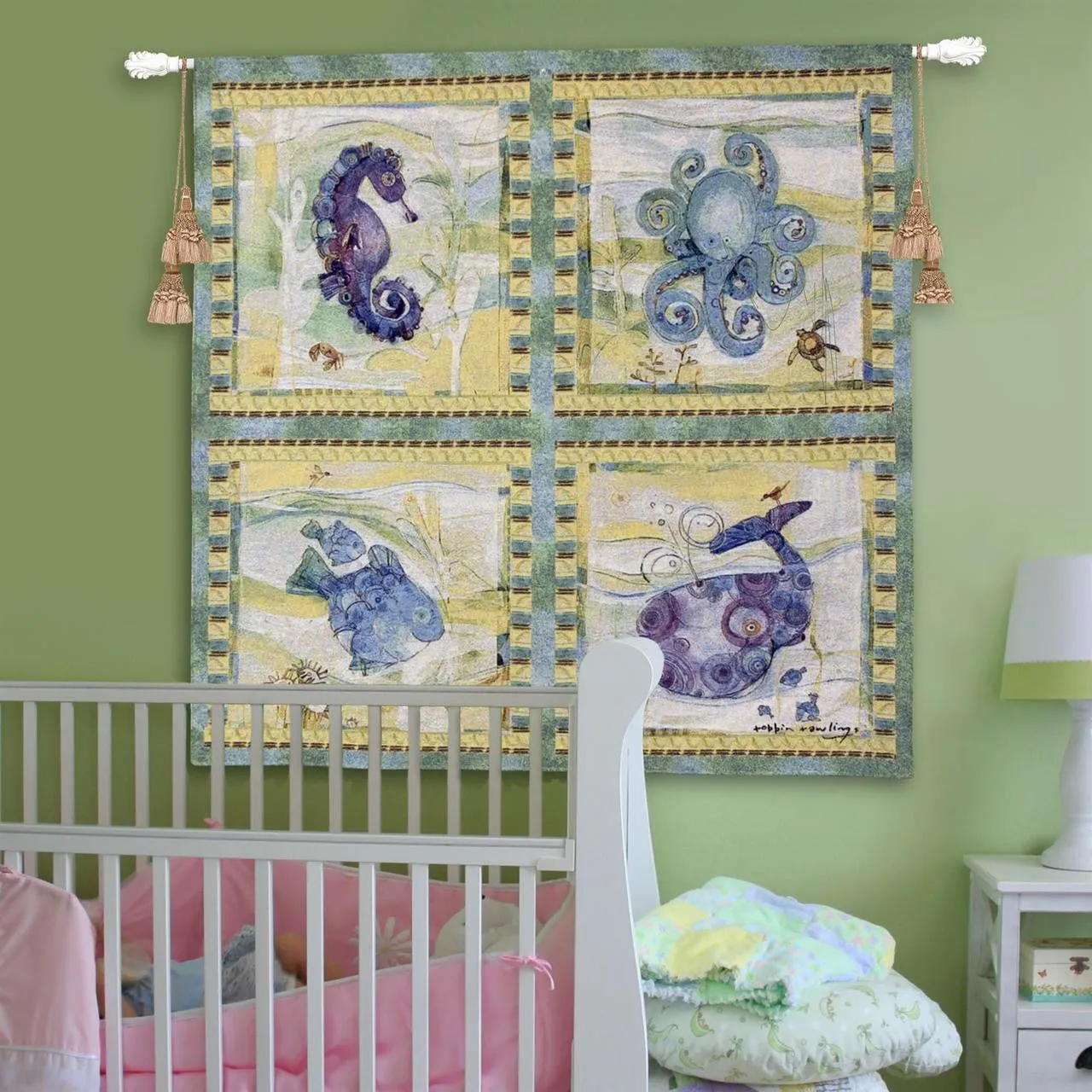 Playful Sea Wall Tapestry by Robbin Rawlings©