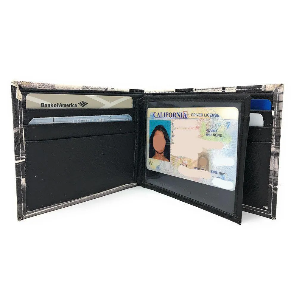 Printed Designs Bifold Wallets In Gift Box Cash Card Id Slots Mens Womens Youth
