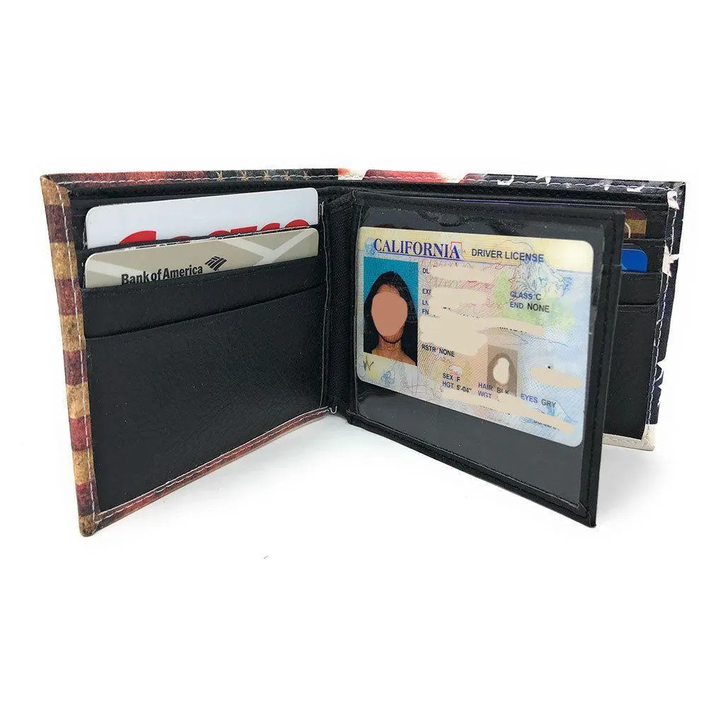 Printed Designs Bifold Wallets In Gift Box Cash Card Id Slots Mens Womens Youth