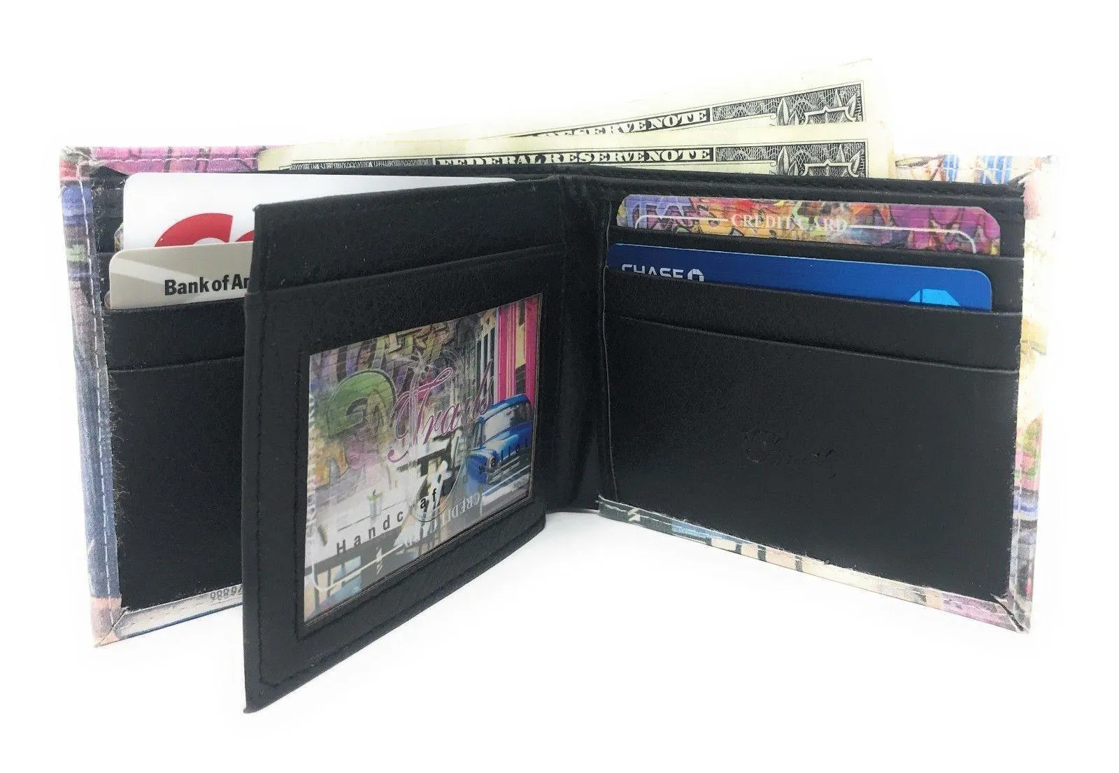 Printed Designs Bifold Wallets In Gift Box Cash Card Id Slots Mens Womens Youth