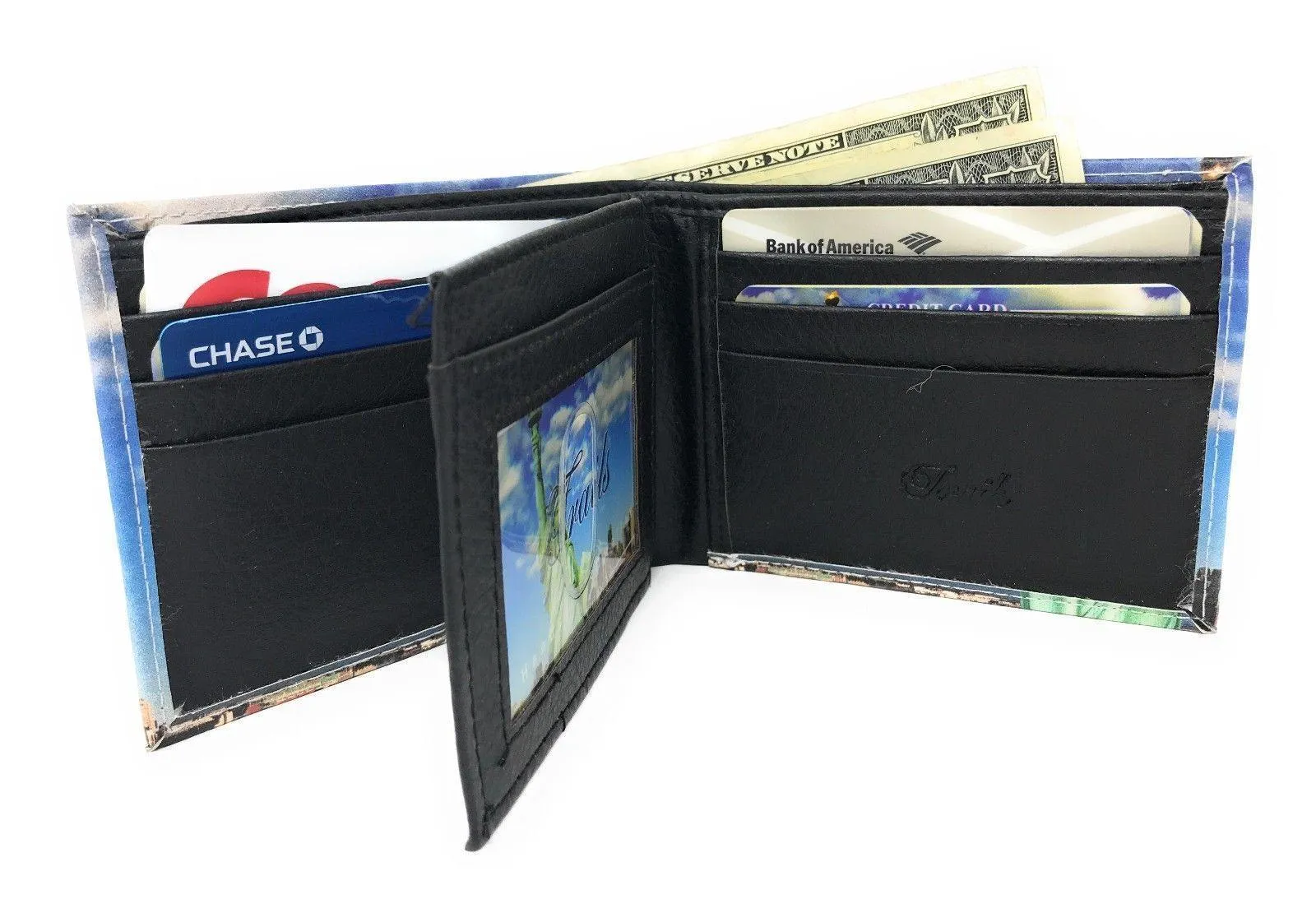 Printed Designs Bifold Wallets In Gift Box Cash Card Id Slots Mens Womens Youth