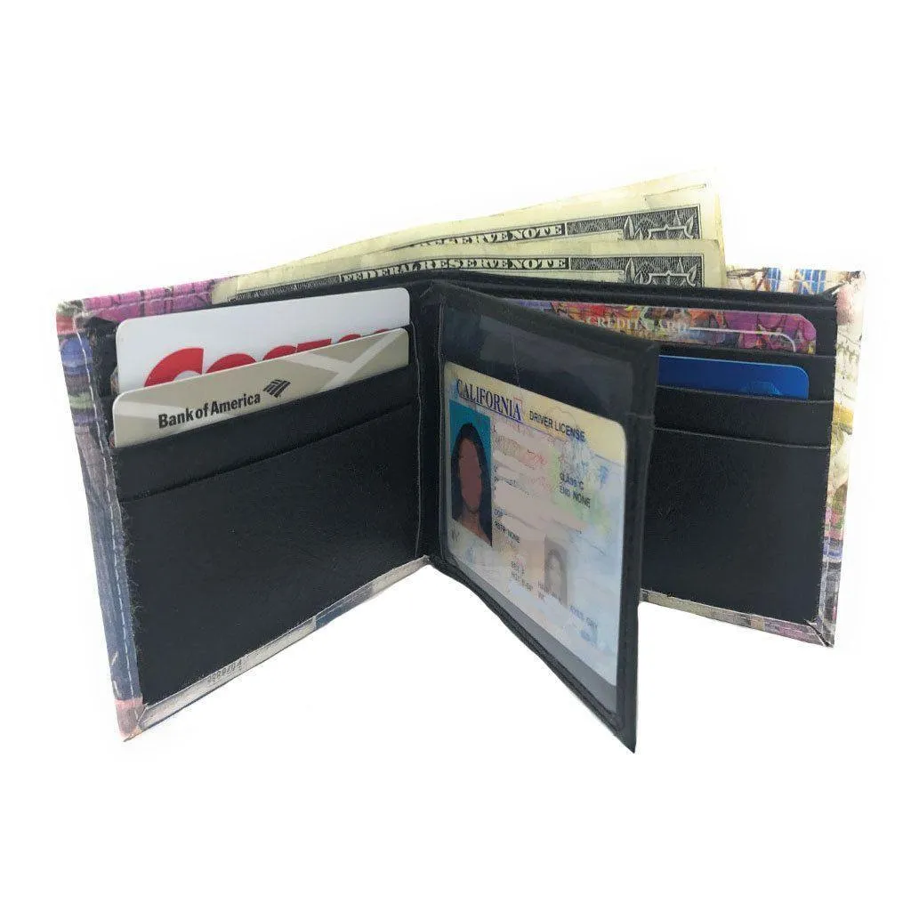 Printed Designs Bifold Wallets In Gift Box Cash Card Id Slots Mens Womens Youth