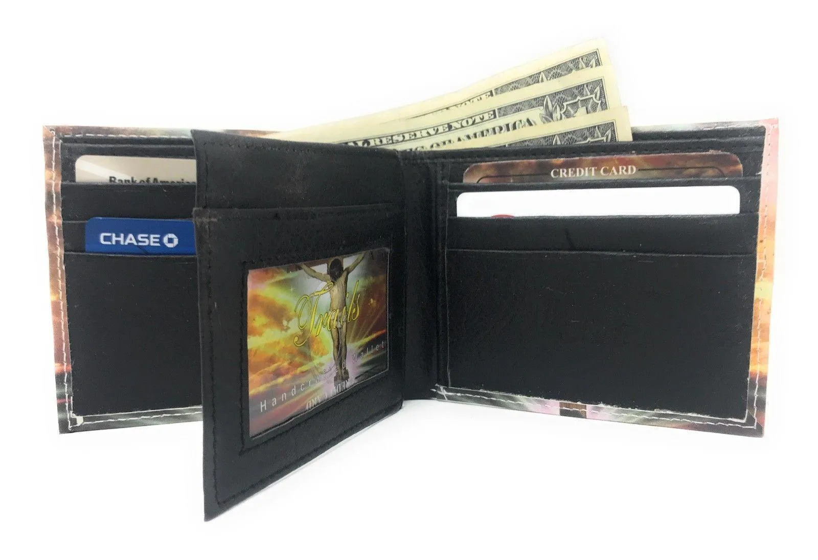 Printed Designs Bifold Wallets In Gift Box Cash Card Id Slots Mens Womens Youth