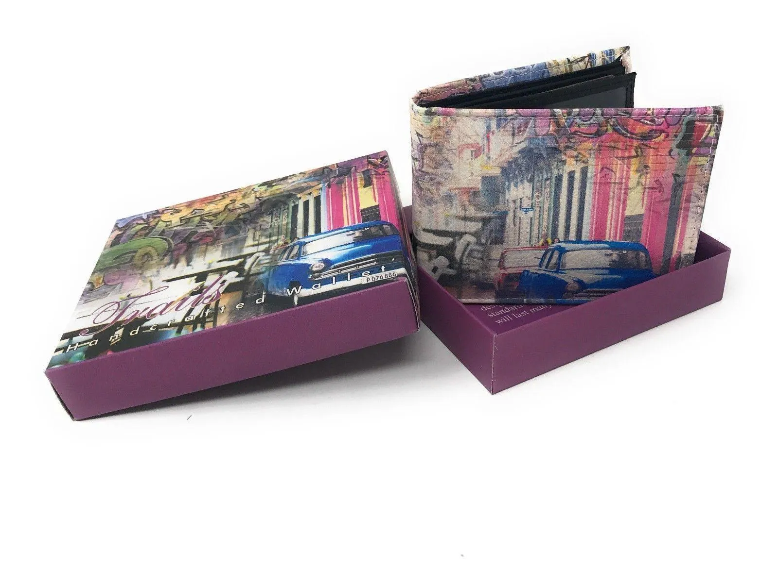 Printed Designs Bifold Wallets In Gift Box Cash Card Id Slots Mens Womens Youth