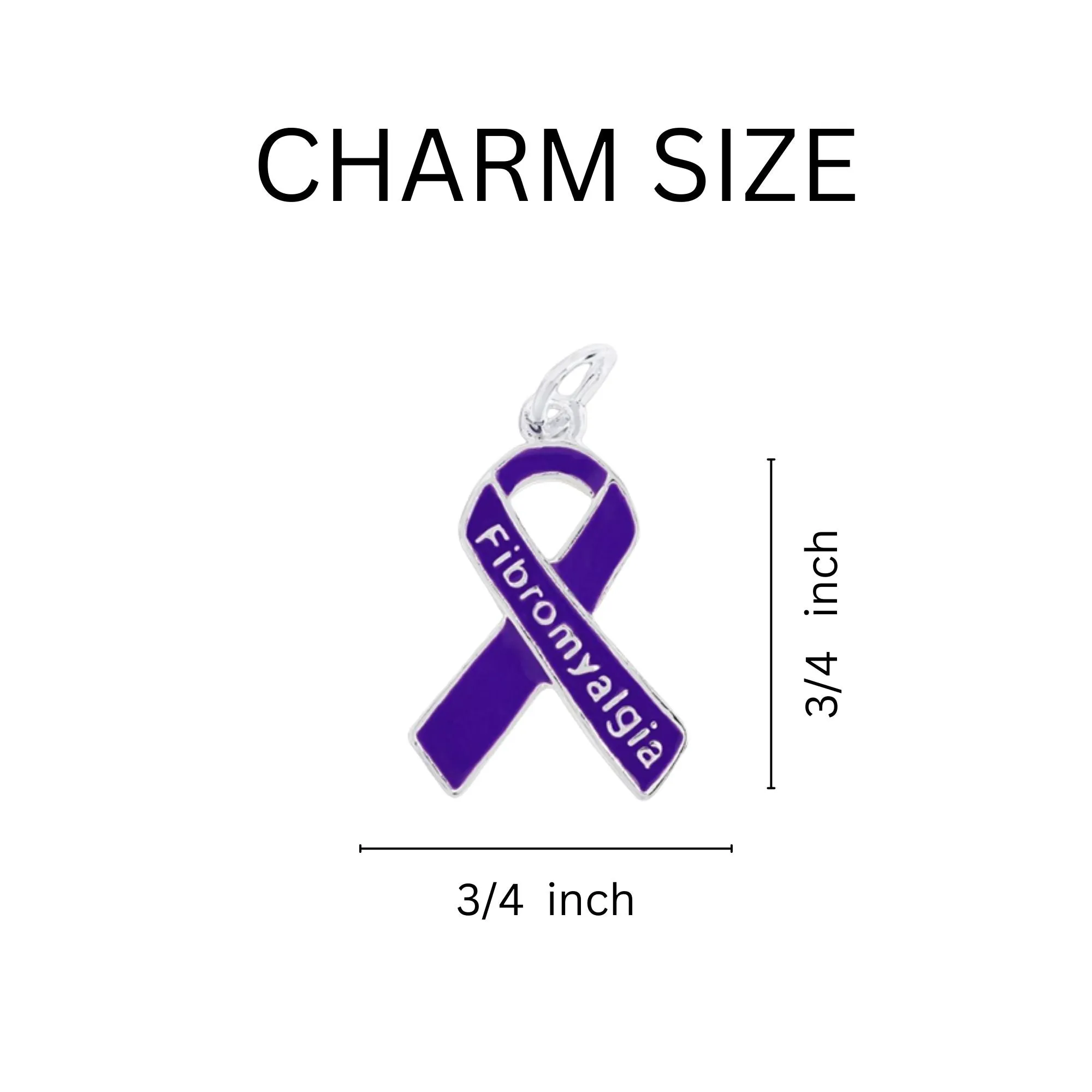 Purple Ribbon Fibromyalgia Awareness Hanging Charms