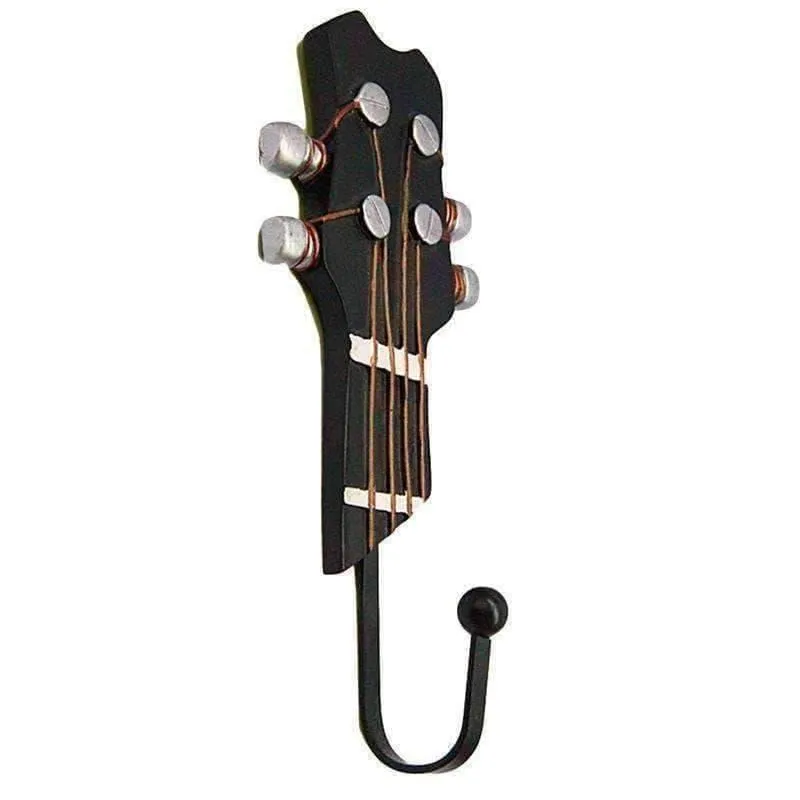 Retro Guitar Heads Clothes Hat Hooks Hangers Wall Mounted Set of 3