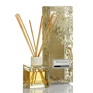 Rosemoore White Jasmine 200 ml Reed Diffuser Set | Free 10 Reed Sticks | Home Fragrance | Improves Mood and Relieves The Mind | Distinctive Fragrance for Home, Office, Washroom & Spa