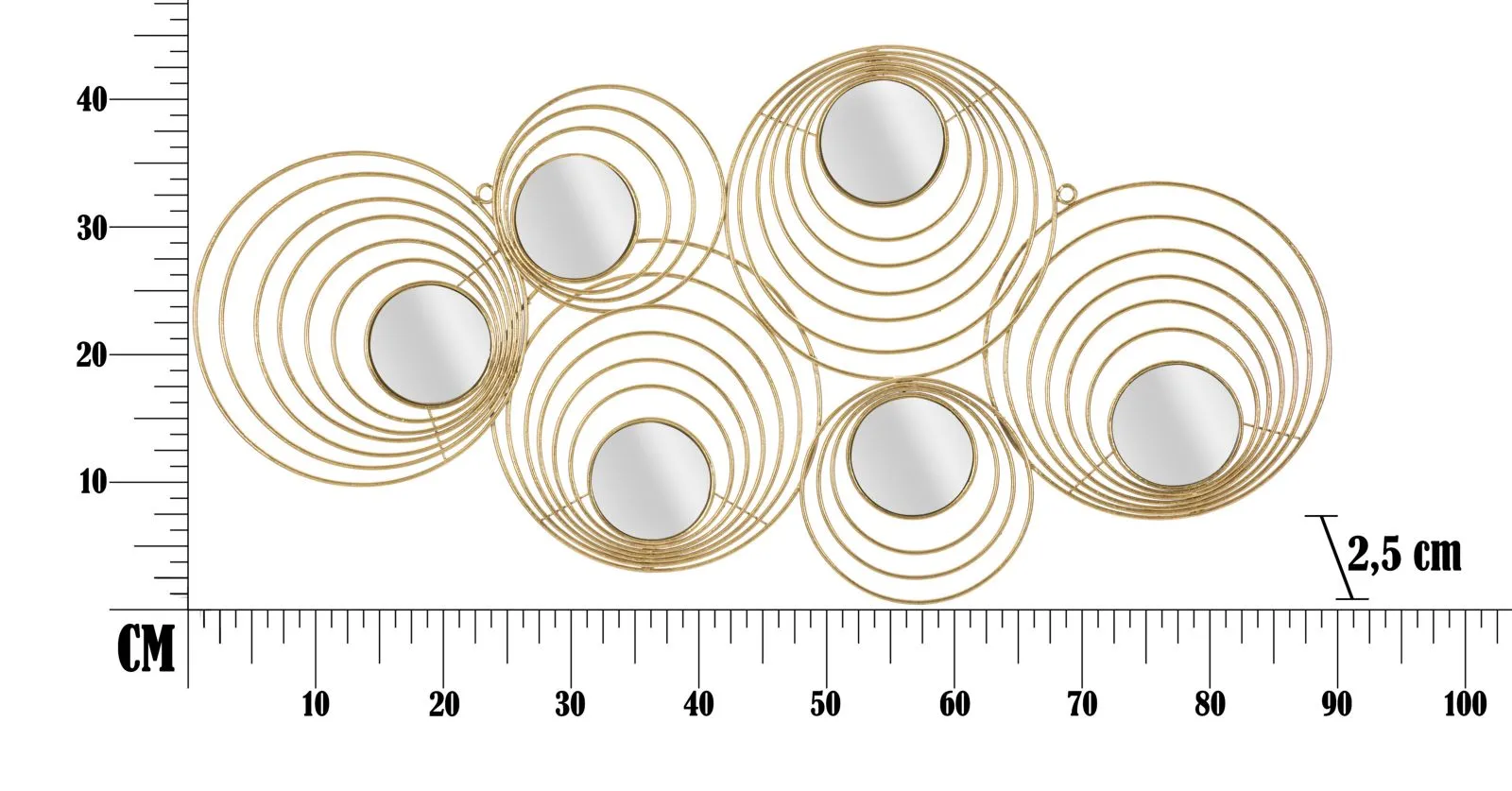 Round Golden Wall Mirrors (Modern Decor)