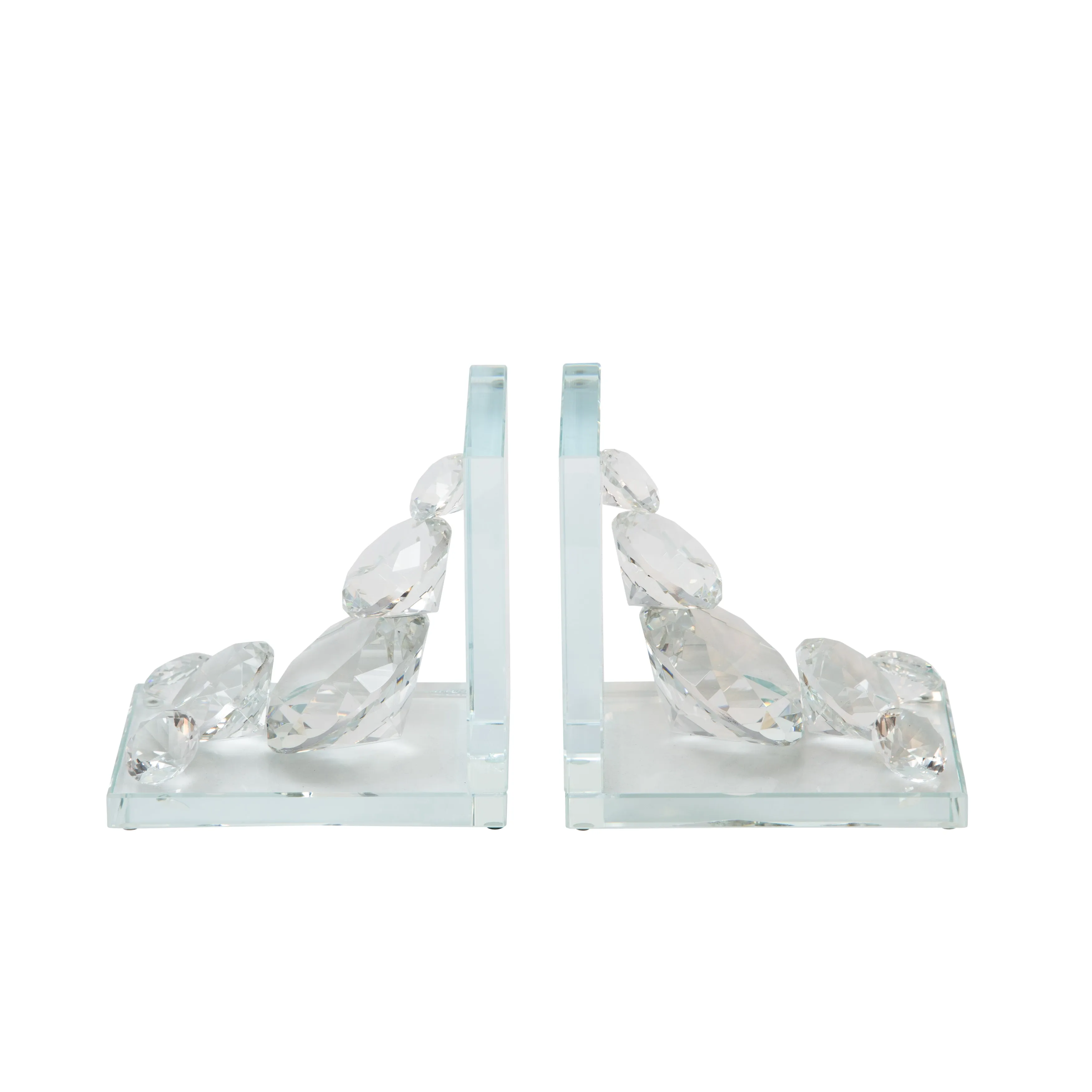 S/2 Crystal Diamond Bookends