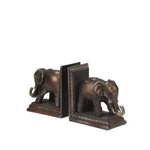 S/2 Polished Elephant Bookends