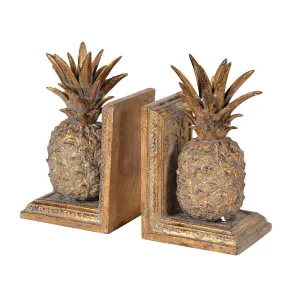 Set of Decorative Golden Pineapple Bookends
