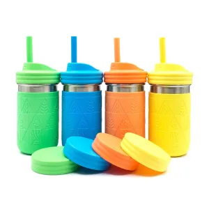 Stainless Steel 14oz Drinking Tumblers   Food Storage (Green/Orange/Blue/Yellow)