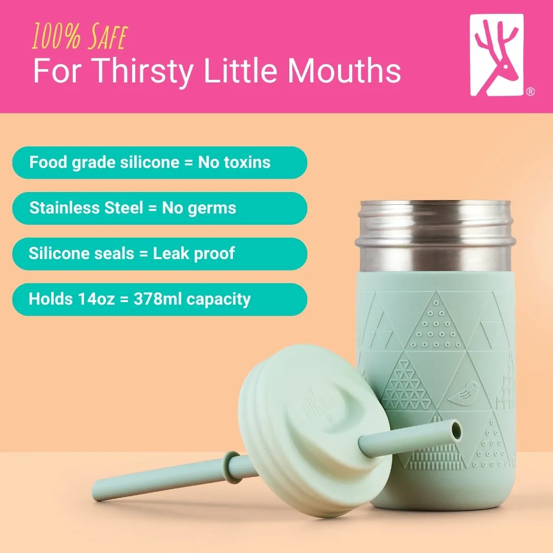 Stainless Steel 14oz Drinking Tumblers   Food Storage (Sage/Misty Blue/Gray/Navy)