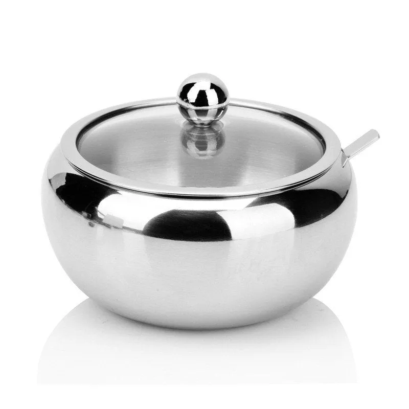 Stainless Steel Spice Jar | Jar with Lid | Food Storage | Candle Jars | Kitchen Seasoning | Organization | Salt Condiment Pot Spoon