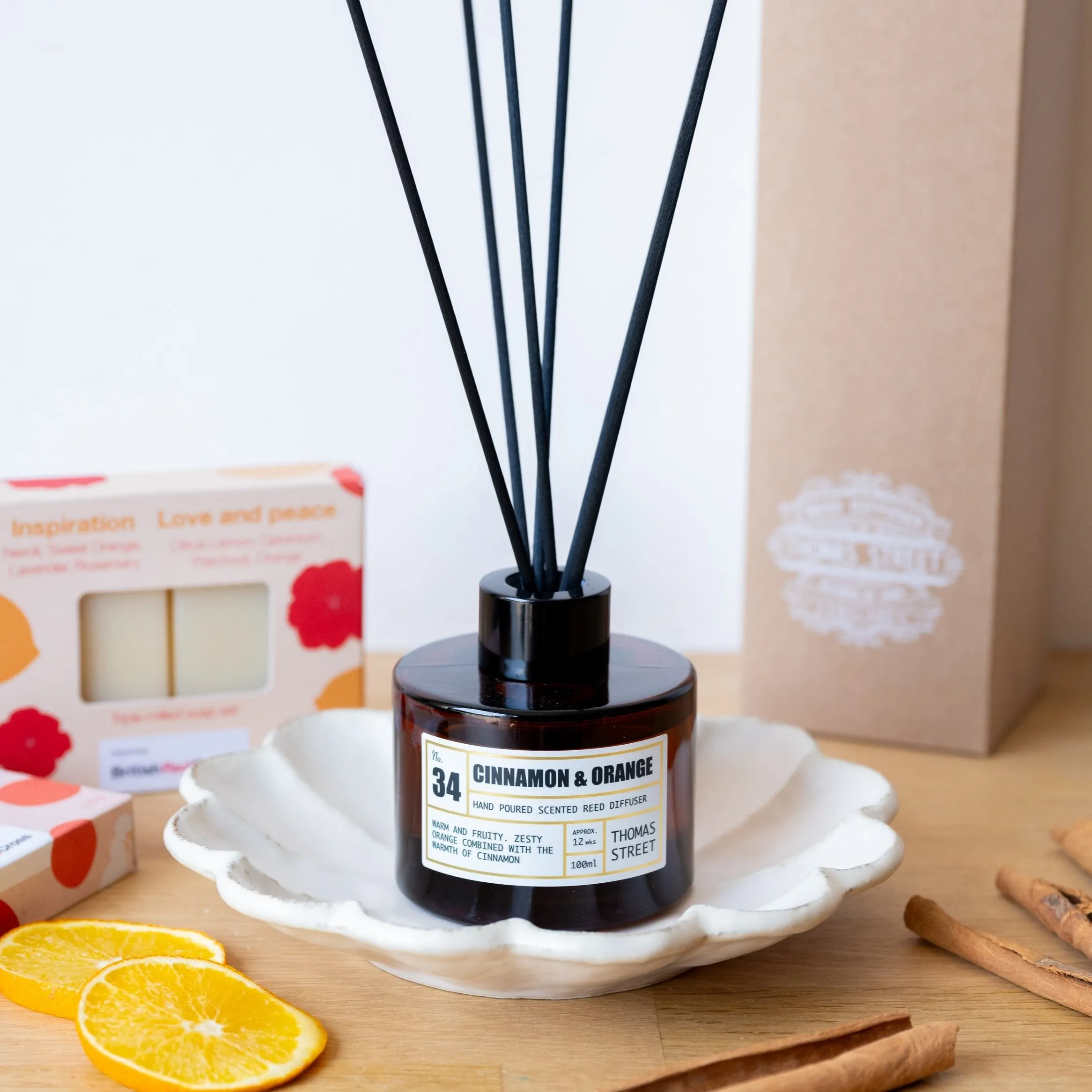 Thomas Street Cinnamon & Orange Scented Reed 100ml Room Diffuser
