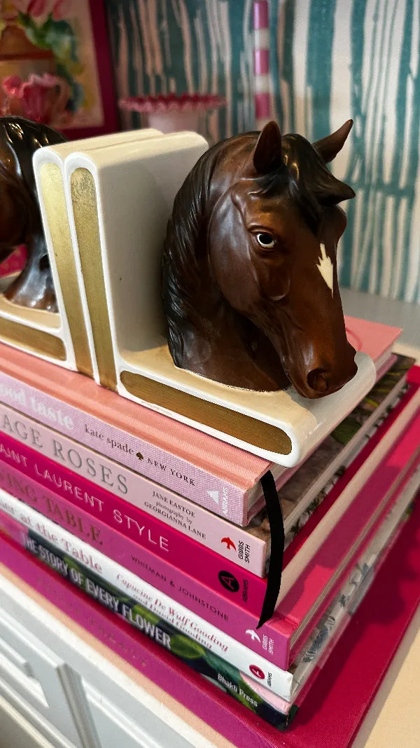 Vintage Bookends, Horses, Lefton Porcelain