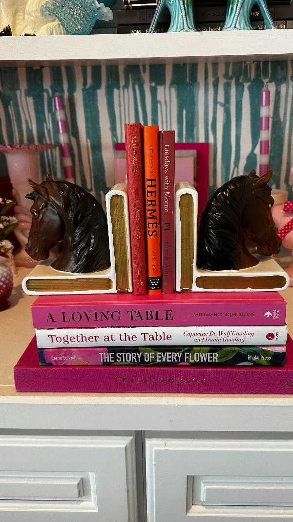 Vintage Bookends, Horses, Lefton Porcelain
