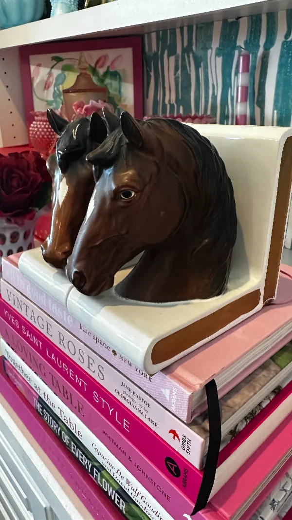 Vintage Bookends, Horses, Lefton Porcelain