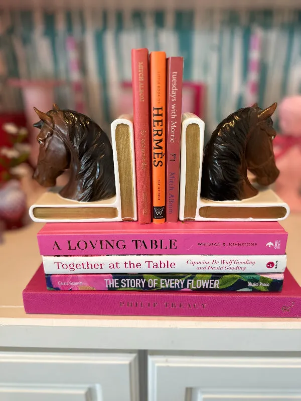 Vintage Bookends, Horses, Lefton Porcelain