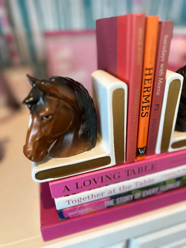 Vintage Bookends, Horses, Lefton Porcelain